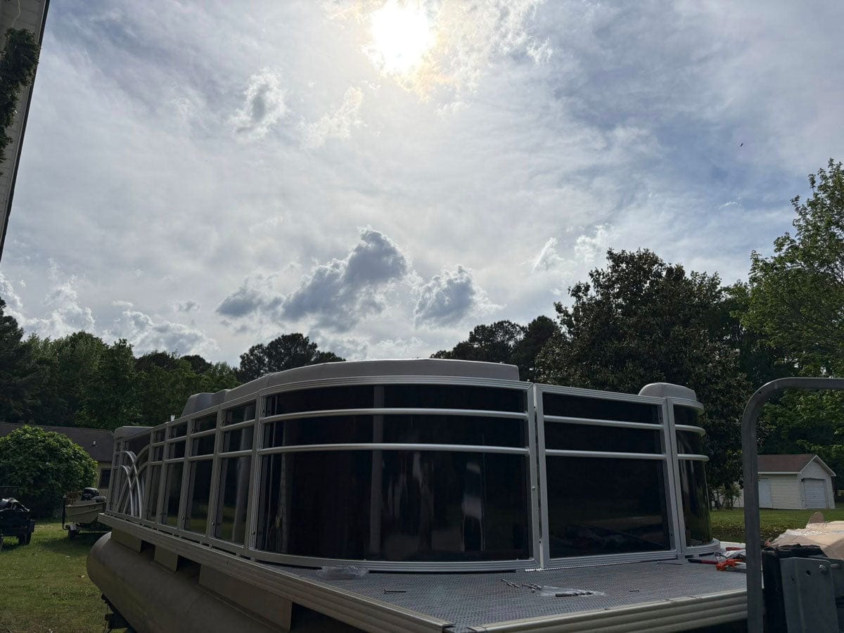 Full Width Sun Deck - 8' Wide Pontoon Fence Railing Package