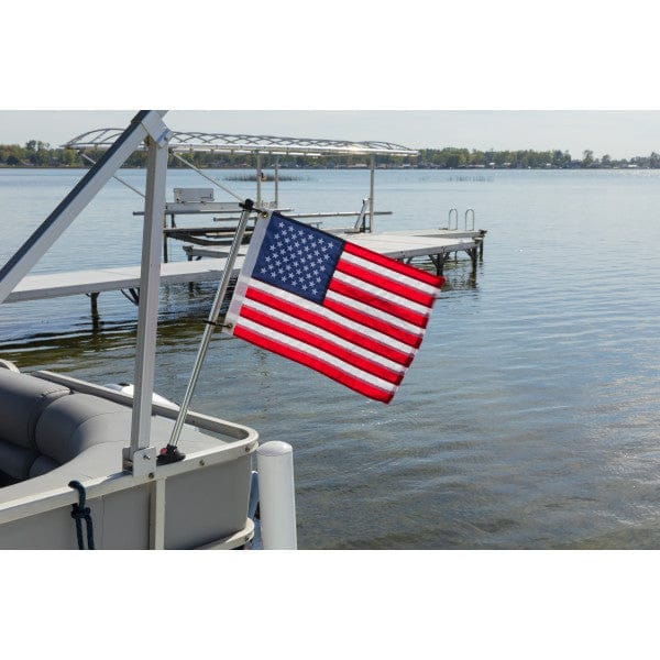 Pontoon Flag Pole Socket with Flag