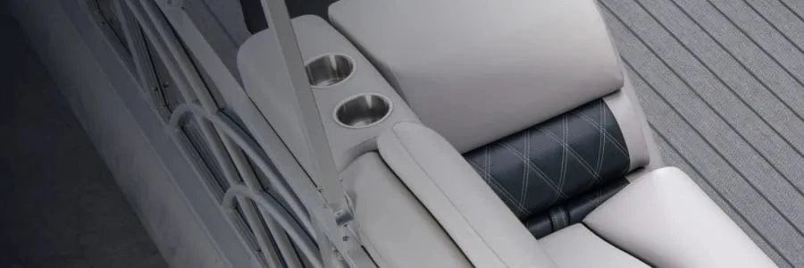 Luxury pontoon boat seat lounger charcoal & gray