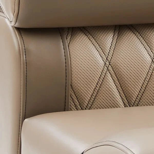 Luxury pontoon boat seat close up material image