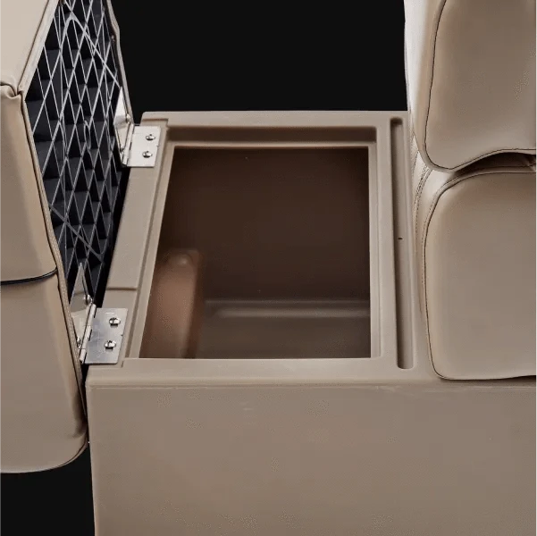 Luxury pontoon boat seat storage