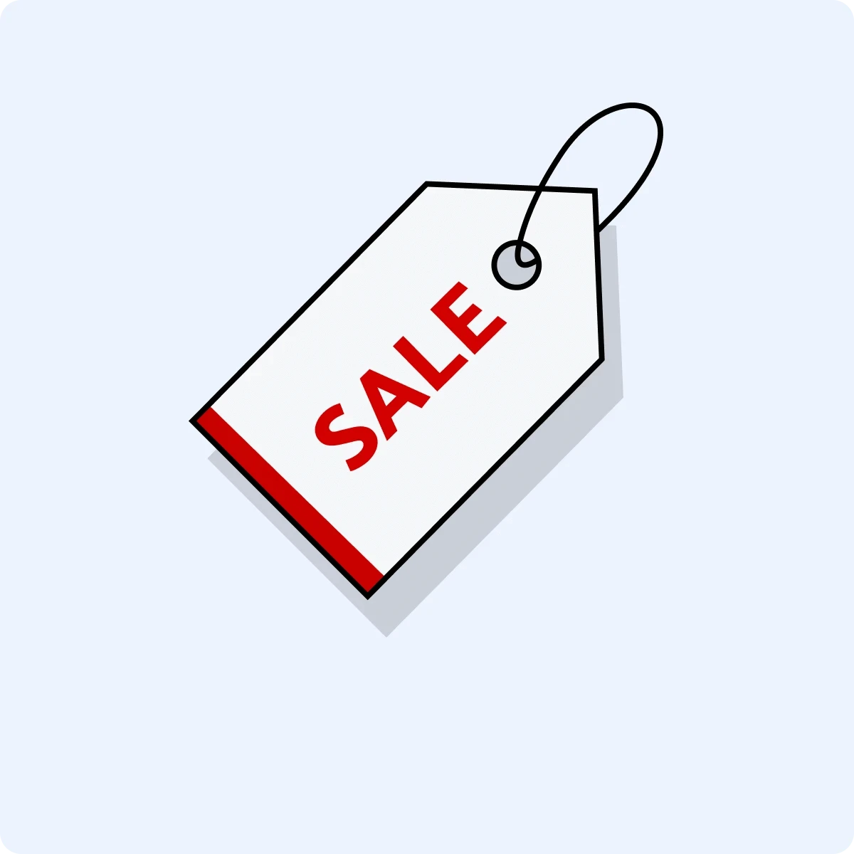 Sale Tag with Red Text