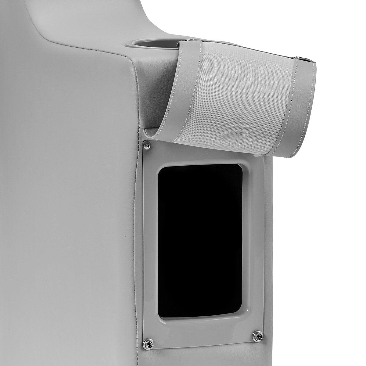 DeckMate Pontoon Boat Bench Armrest with storage #color_gray