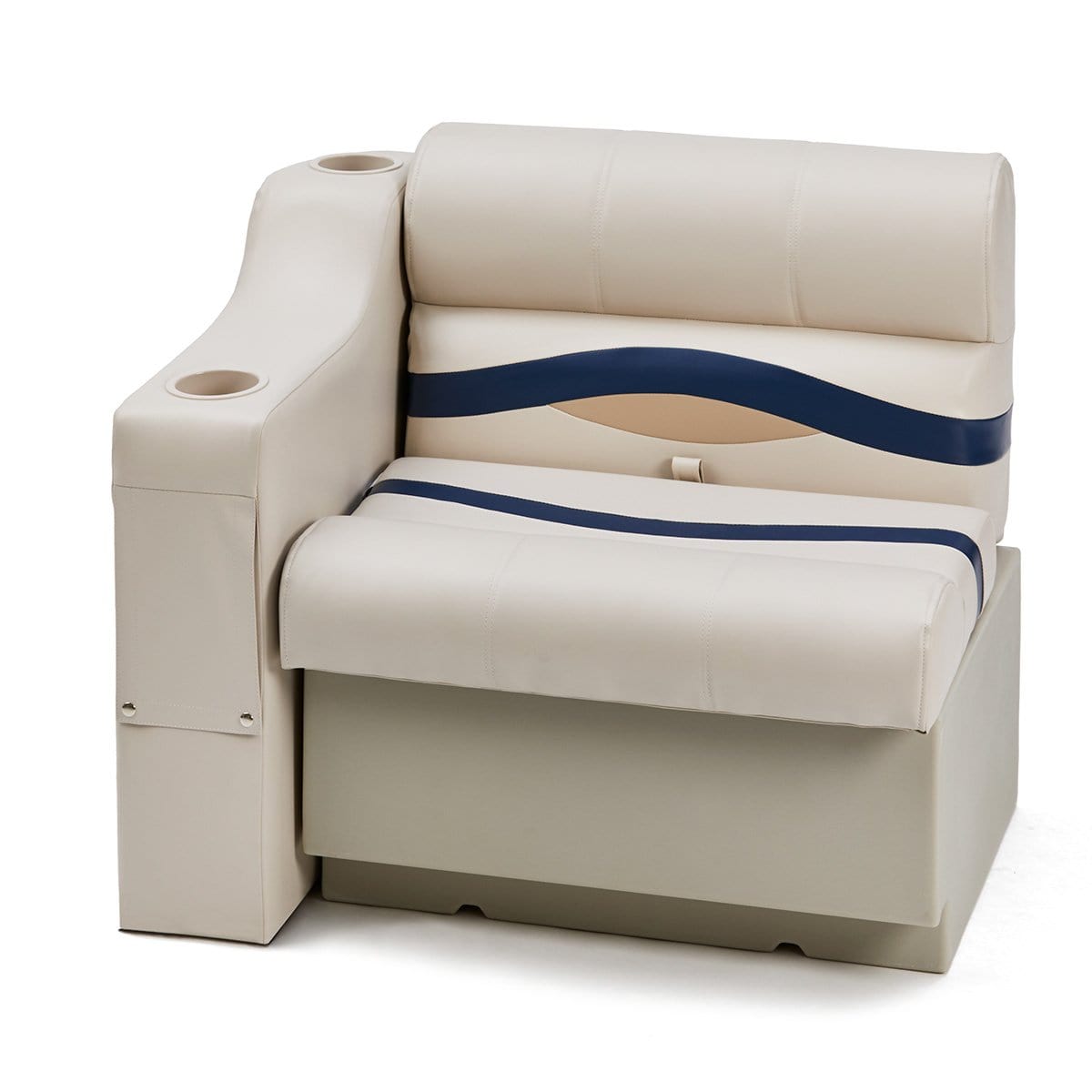 DeckMate Pontoon Boat Bench Armrest with bench front #color_ivory