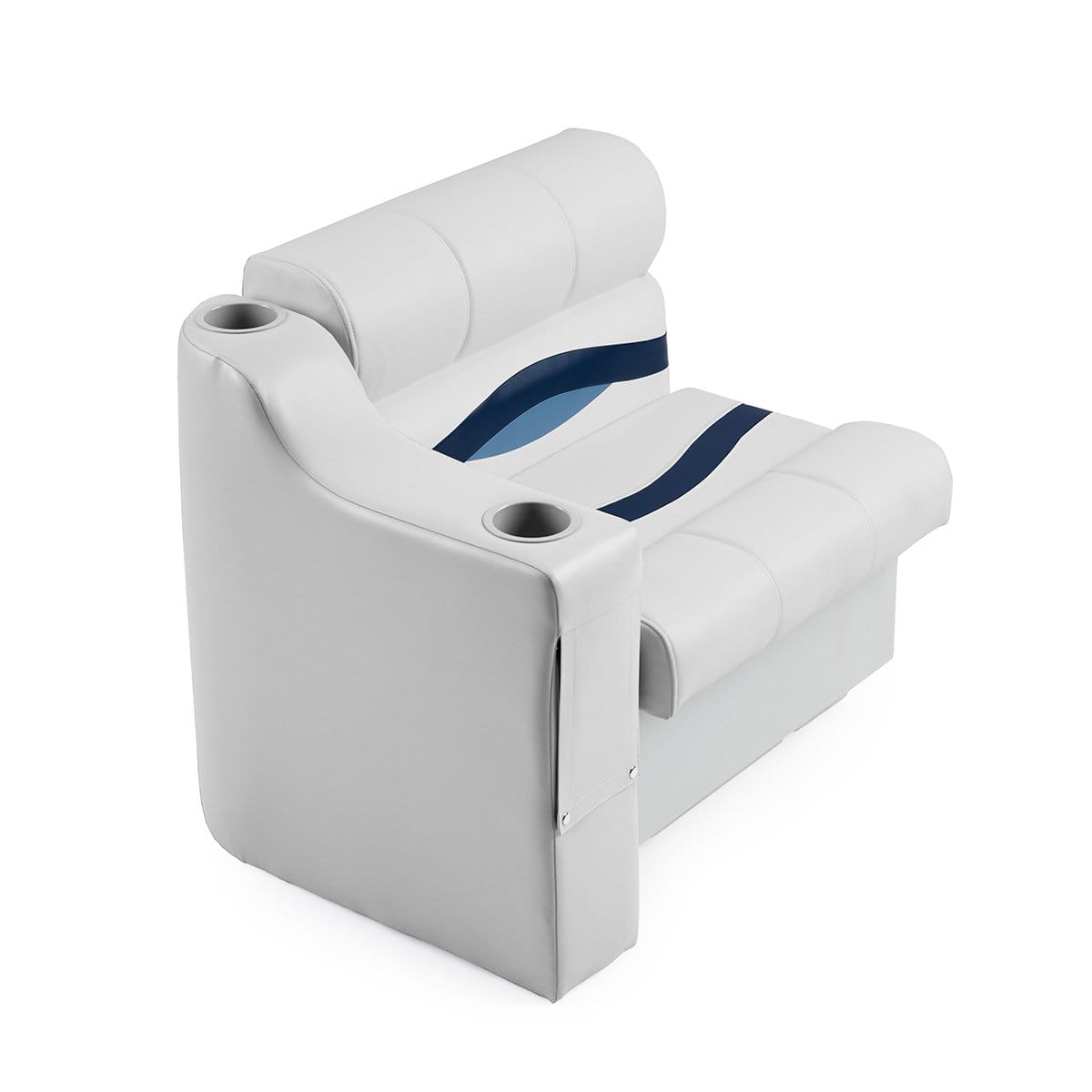 DeckMate Pontoon Boat Bench Armrest with bench #color_white
