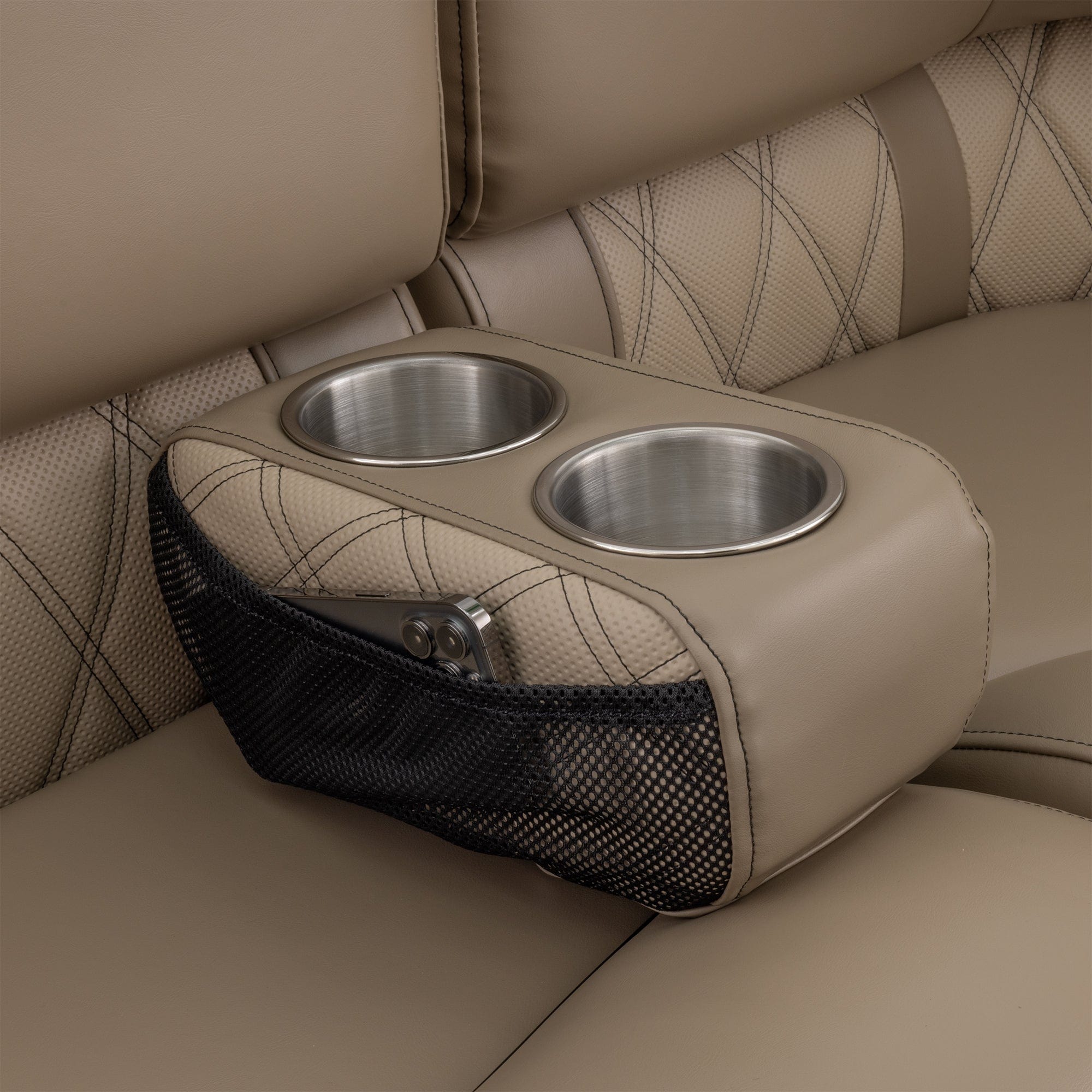 DeckMate Luxury Pontoon Cup Holders #color_tan & beige