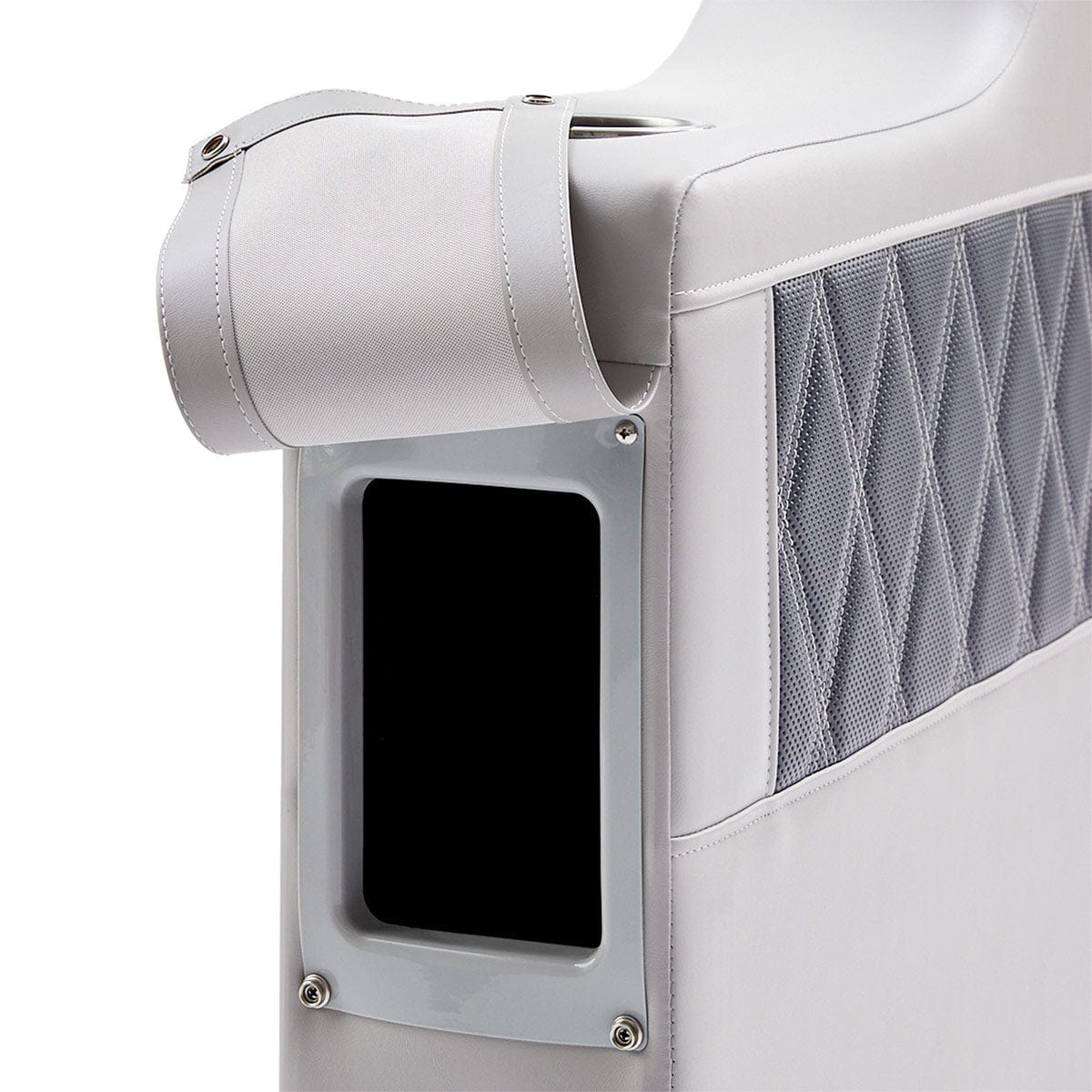 DeckMate Luxury Bench Arm Rest open #color_charcoal & gray