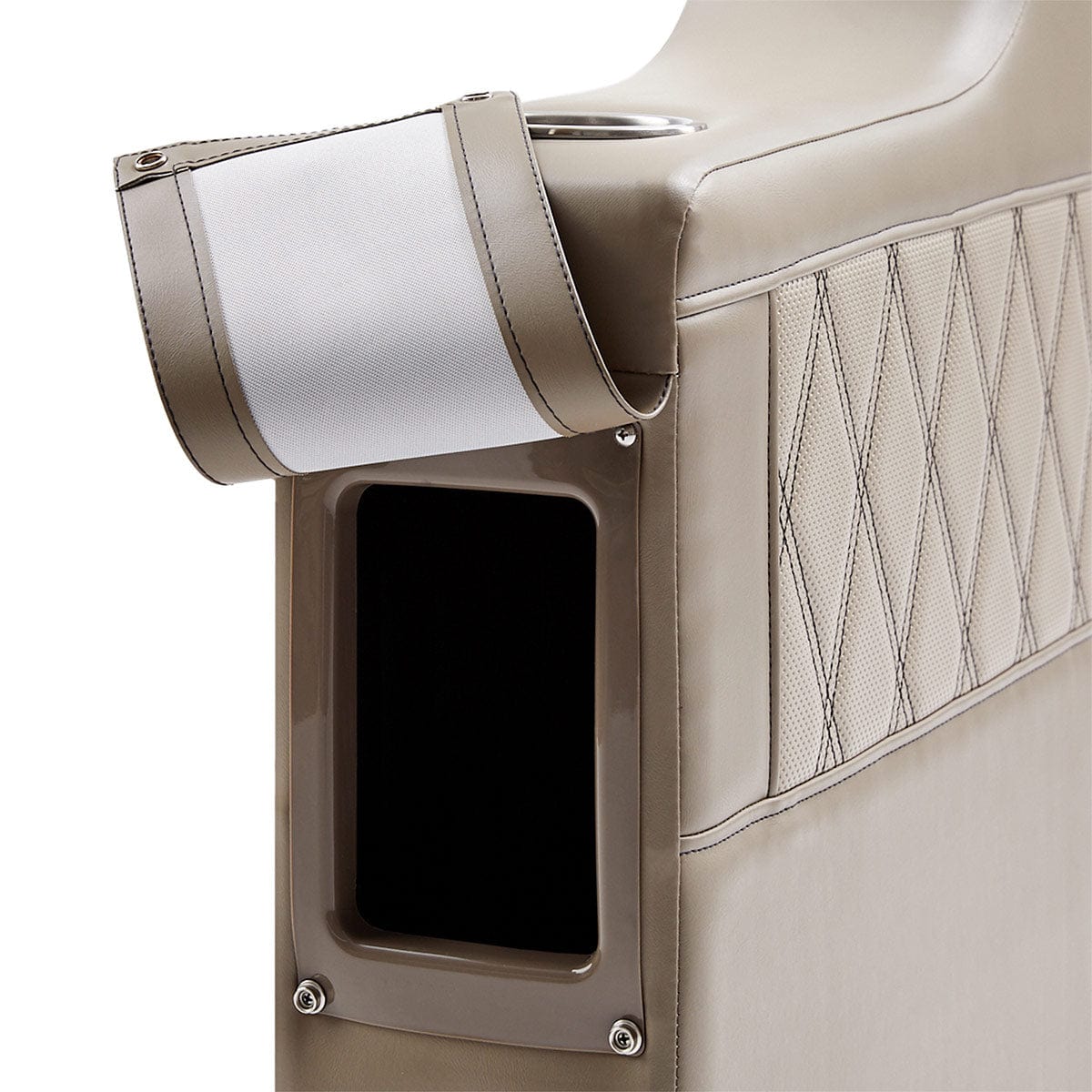 DeckMate Luxury Bench Arm Rest open #color_tan & beige