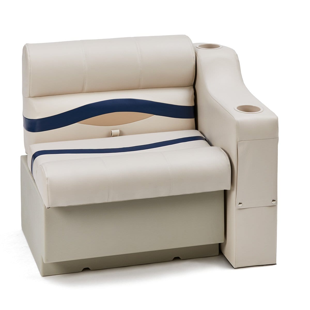 DeckMate Pontoon Boat Cupholder Arm with bench front #color_ivory