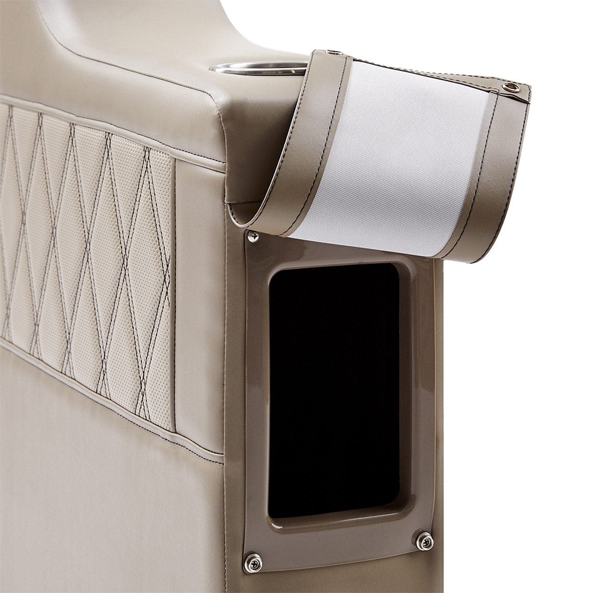 DeckMate Luxury Seat Arm Rest open #color_tan & beige