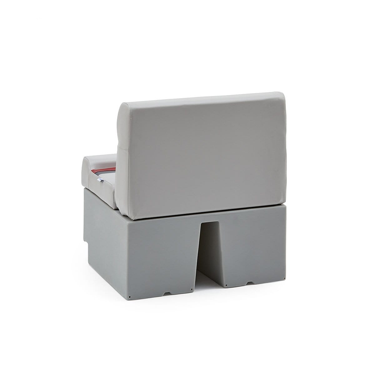 DeckMate Classic Pontoon Boat Bench rear #color_gray, red & charcoal