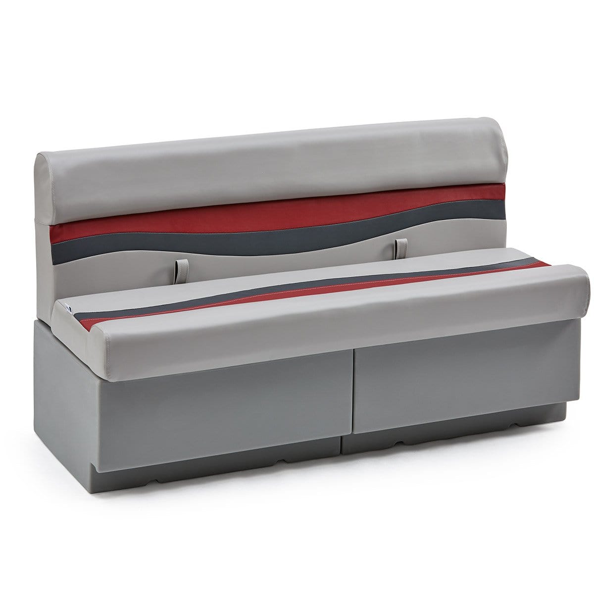 DeckMate Classic Pontoon Seat Bench #color_gray, red & charcoal