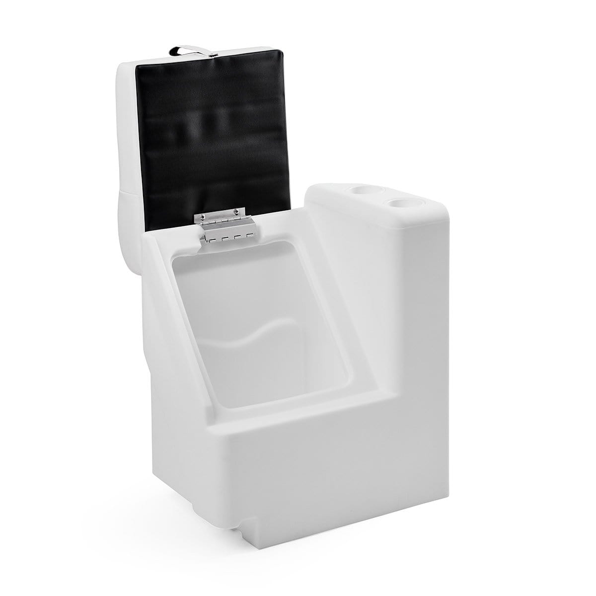 DeckMate Classic Right Lean Back Boat Seat open #color_white, blue & light blue