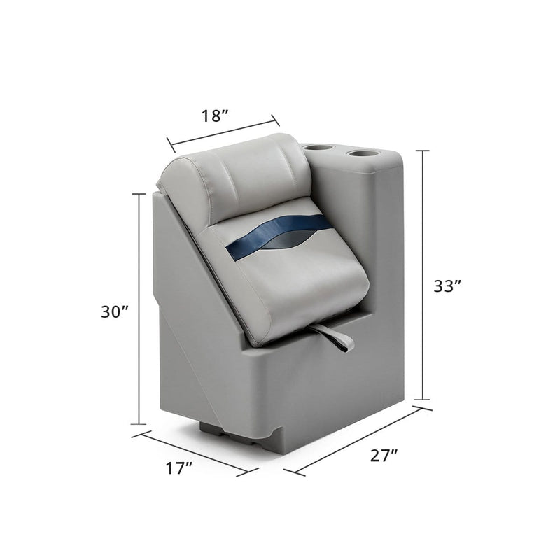 DeckMate Premium Right Lean Back Boat Seat dimensions