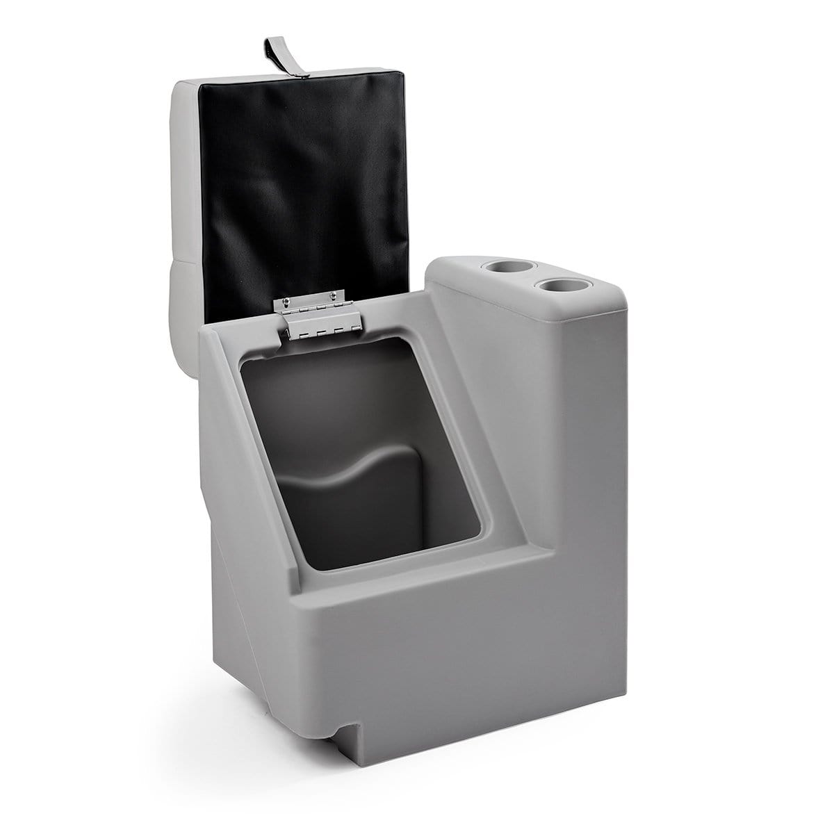 DeckMate Classic Right Lean Back Boat Seat open #color_gray, blue & charcoal