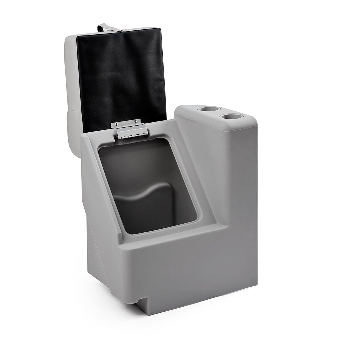 DeckMate Classic Right Lean Back Boat Seat open #color_gray, red & charcoal