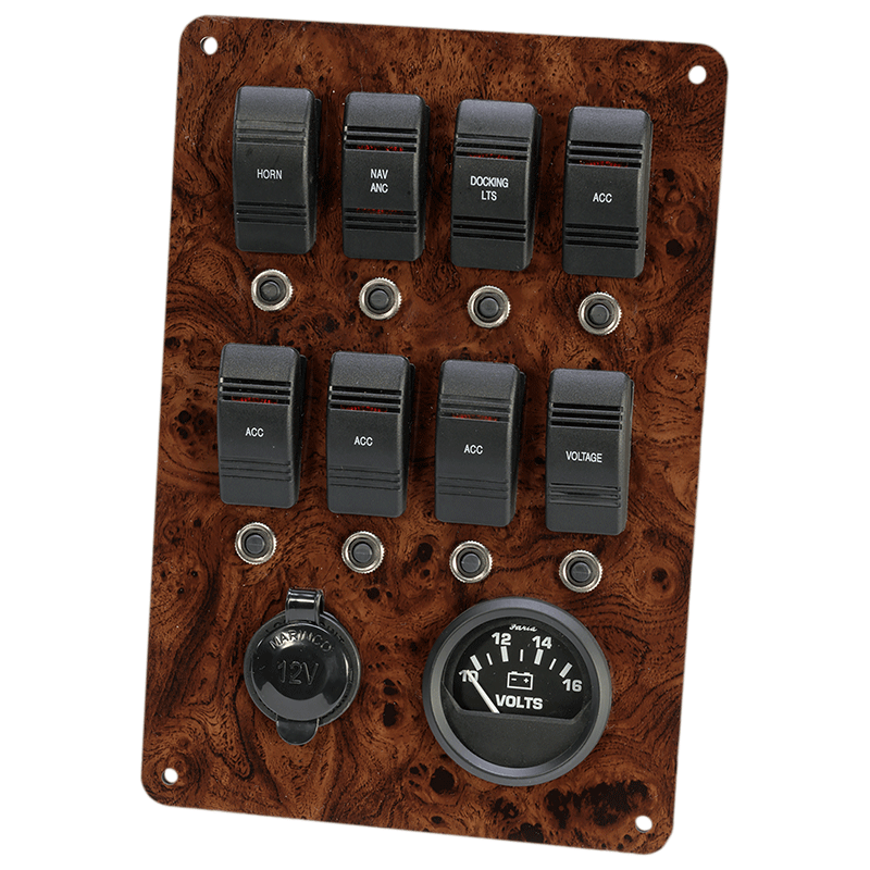 DeckMate Large Electric Switch Panel Burl Wood