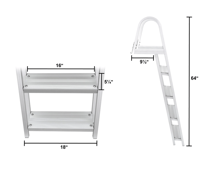 DeckMate Four Step Pontoon Ladder dimensions
