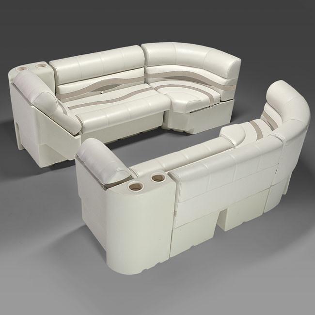 Front pontoon furniture showing 30" bow radius corner