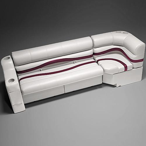 Pontoon Boat Seats #color_ivory, burgundy & tan