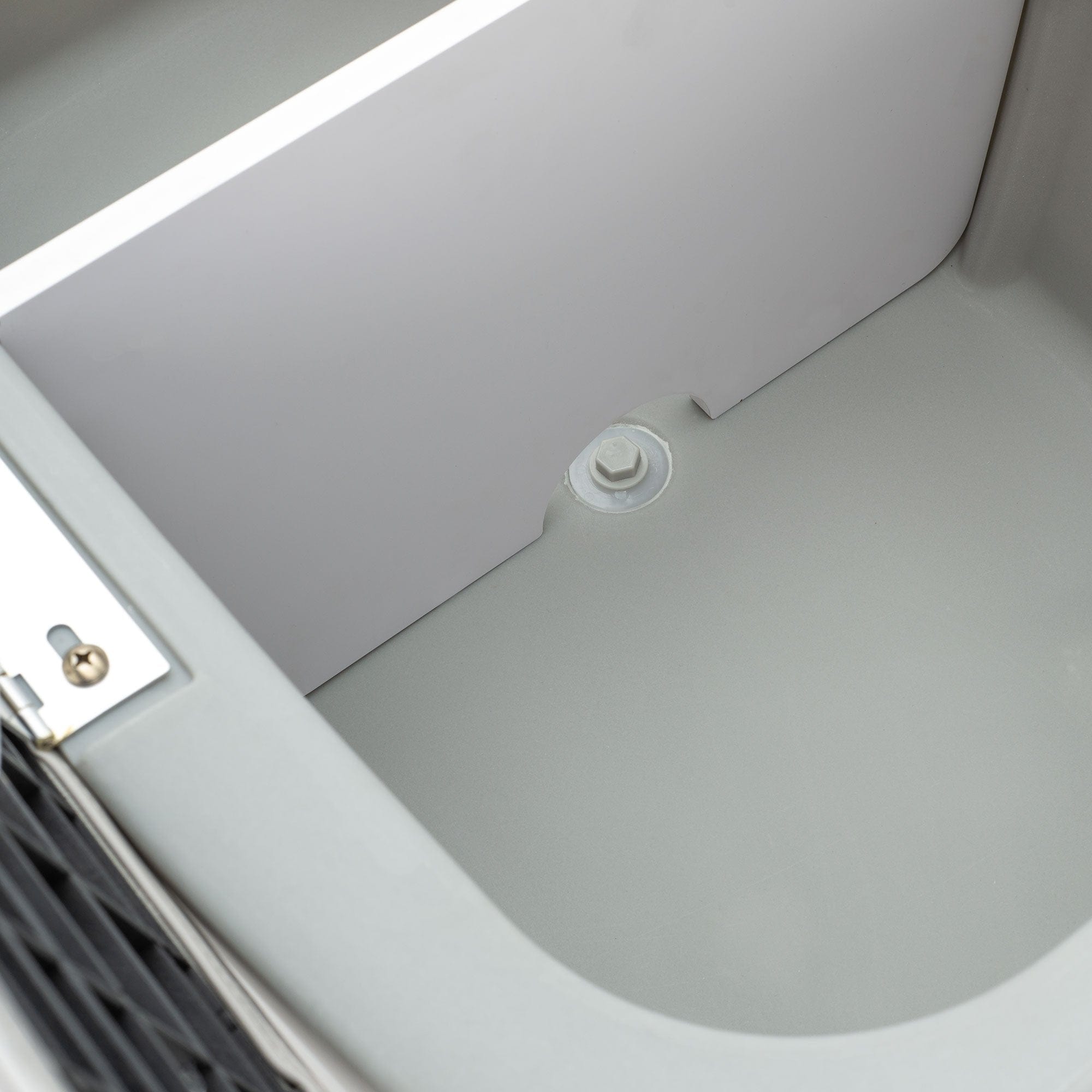 DeckMate Pontoon Boat Flip Flop Seat storage detail