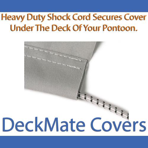 DeckMate 14' - 16' Gray Pontoon Boat storage Cover heavy duty shock cords