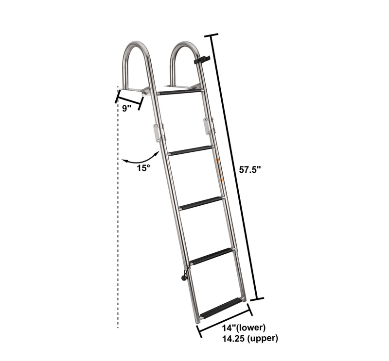 DeckMate Stern Entry Boat Ladder dimensions