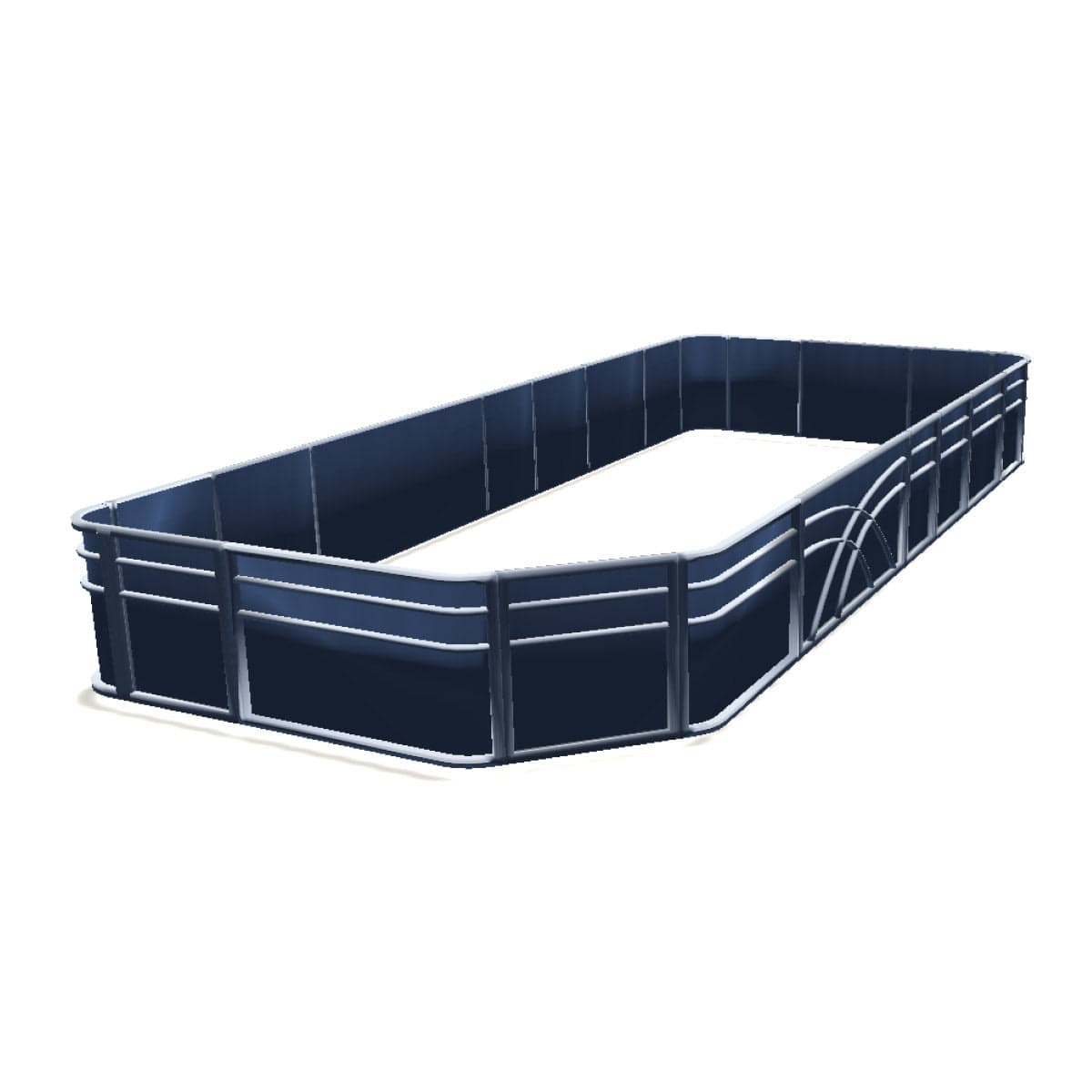 Stern Entry - 8' Wide 28" Corners Pontoon Fence Rail Package