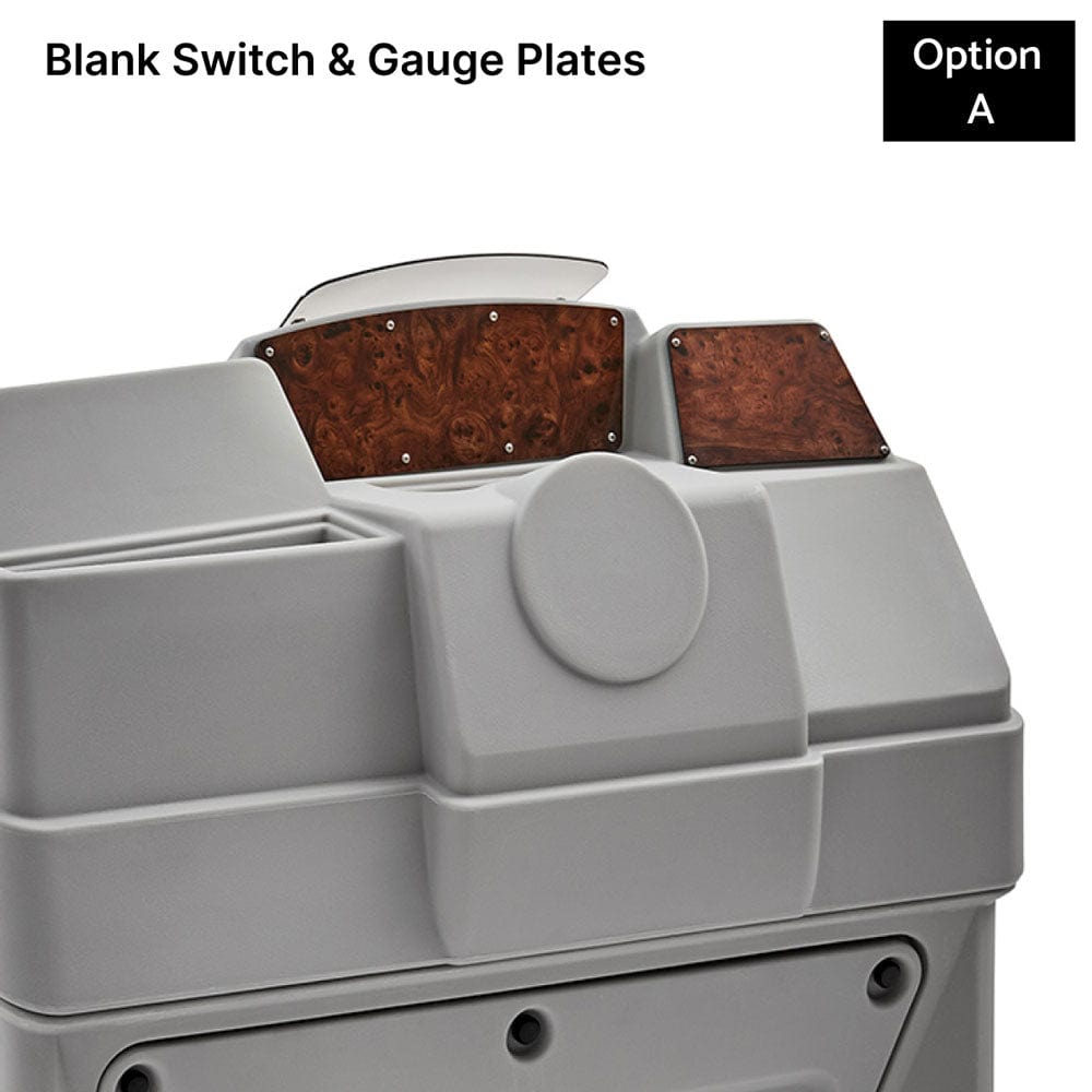 Gray Large Console Blank Switch and Gauge Plates Burlwood #color_invisible & gray