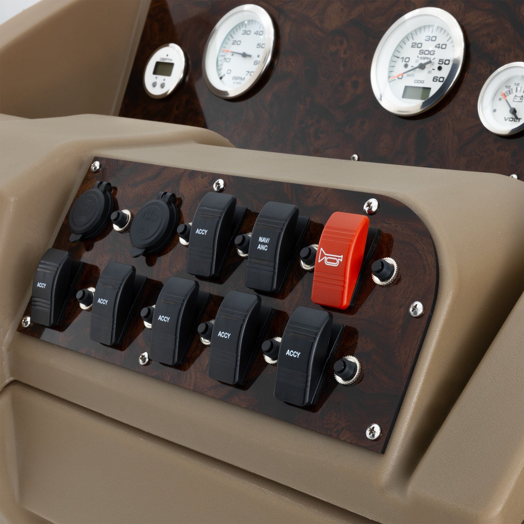 Beige Console Burlwood Detail #color_beige