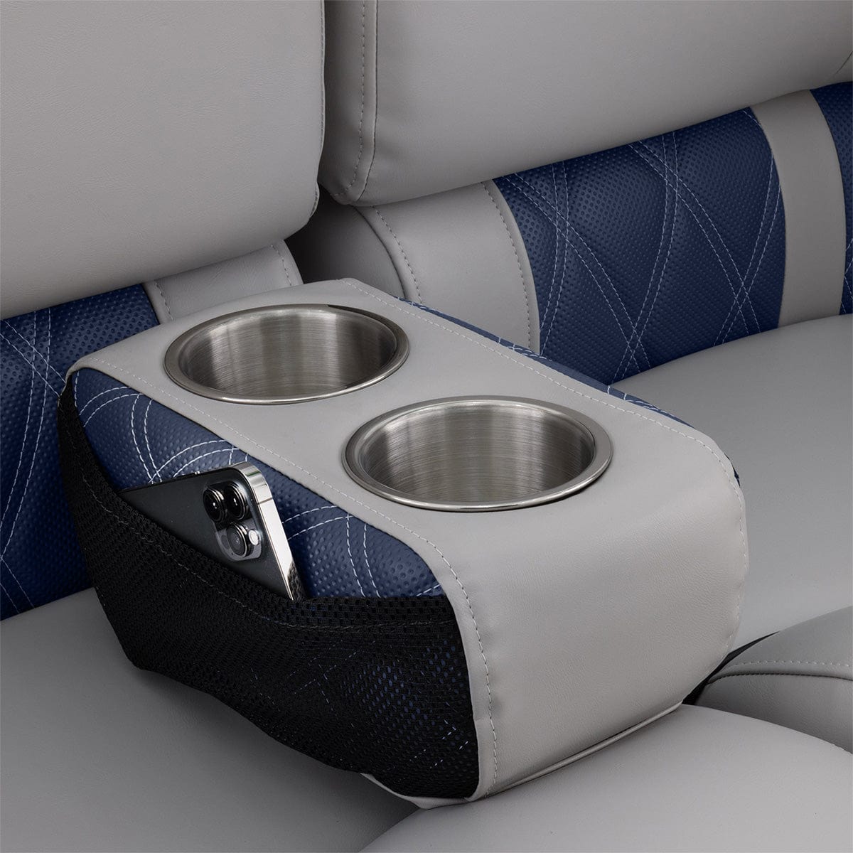 DeckMate Luxury Pontoon Cup Holders #color_navy & gray