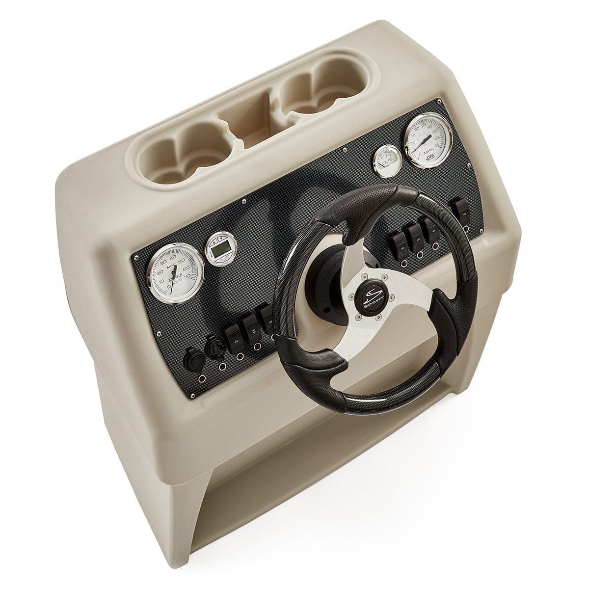 DeckMate Small Classic Helm Console carbon zoom #color_ivory & teal