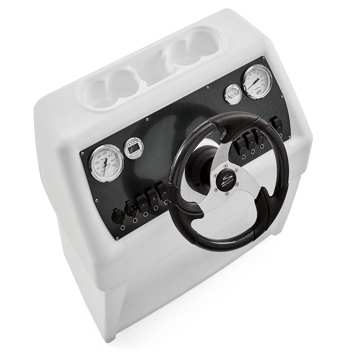 DeckMate Small Classic Helm Console carbon zoom #color_white, blue & light blue