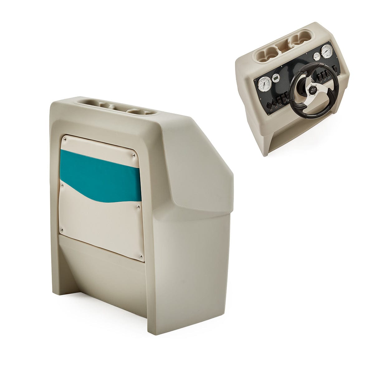 DeckMate Small Classic Helm Console carbon#color_ivory & teal & invisible