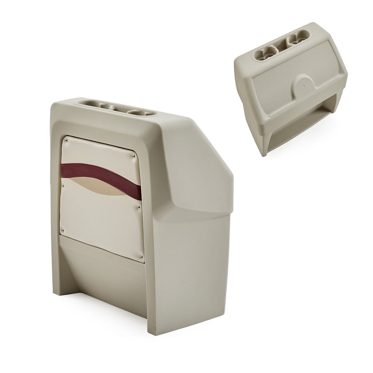 Ivory, Burgundy & Tan Pontoon Boat Console