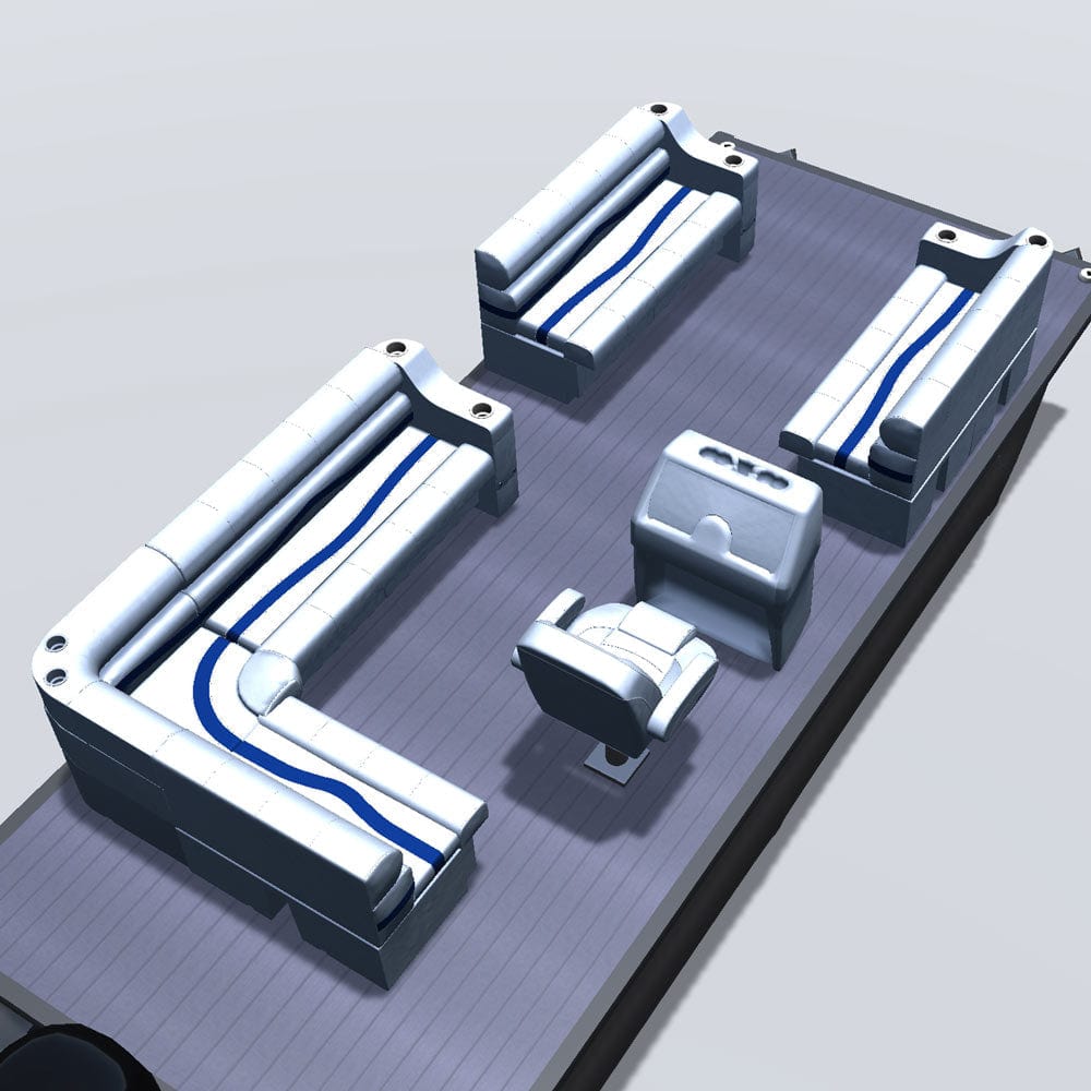 Stern entry pontoon seat package with cupholder bow double bench seats back 