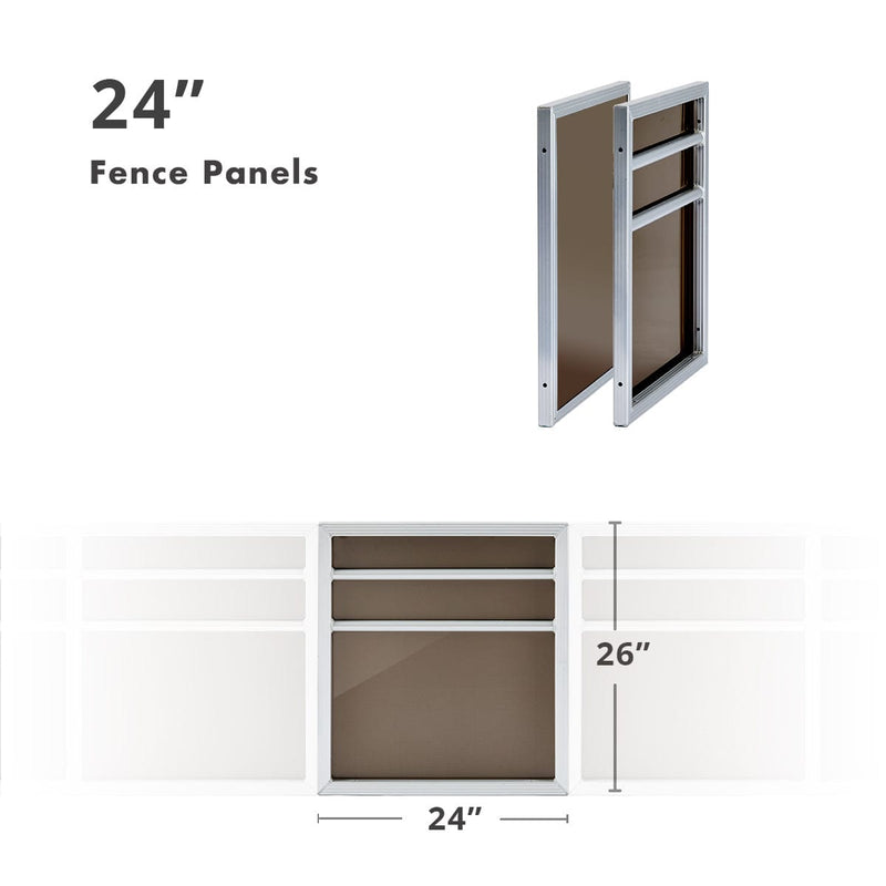 Full Width Sun Deck - 8' Wide Pontoon Fence Railing Package