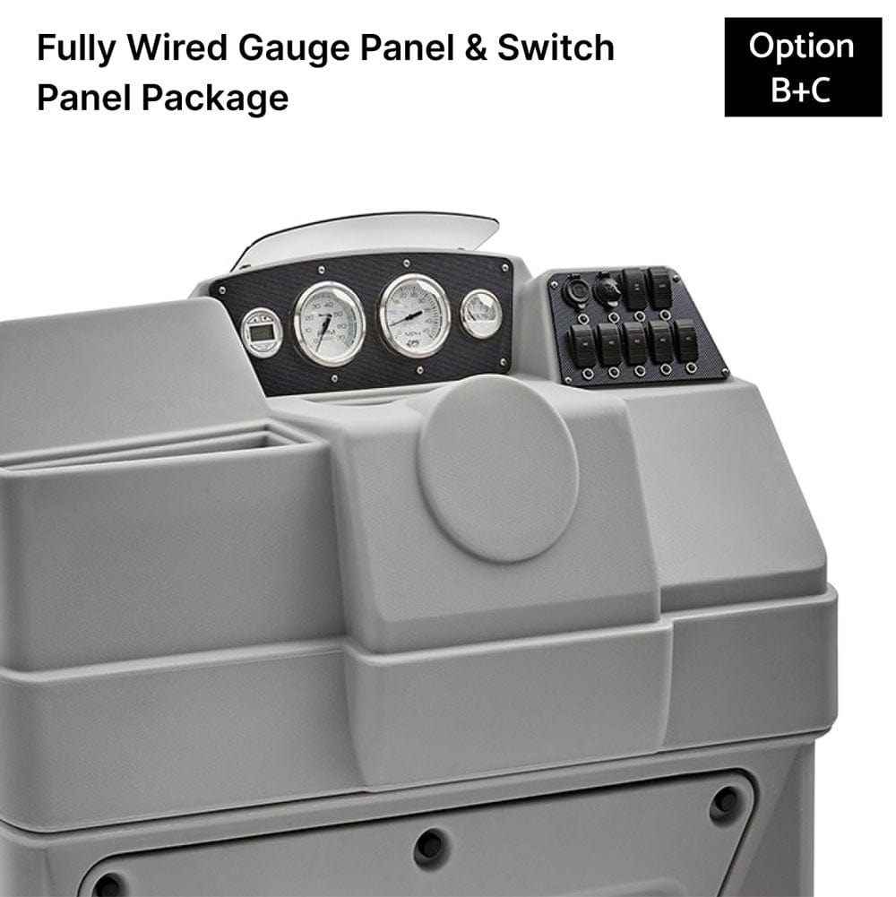 Gray Large Console Fully Wired Panels Carbon Fiber #color_gray & invisible