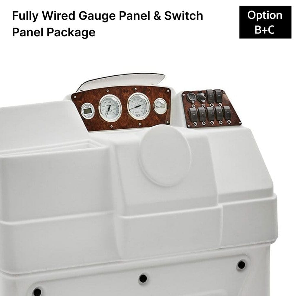 White Large Console Fully Wired Panels Burlwood #color_white & invisible