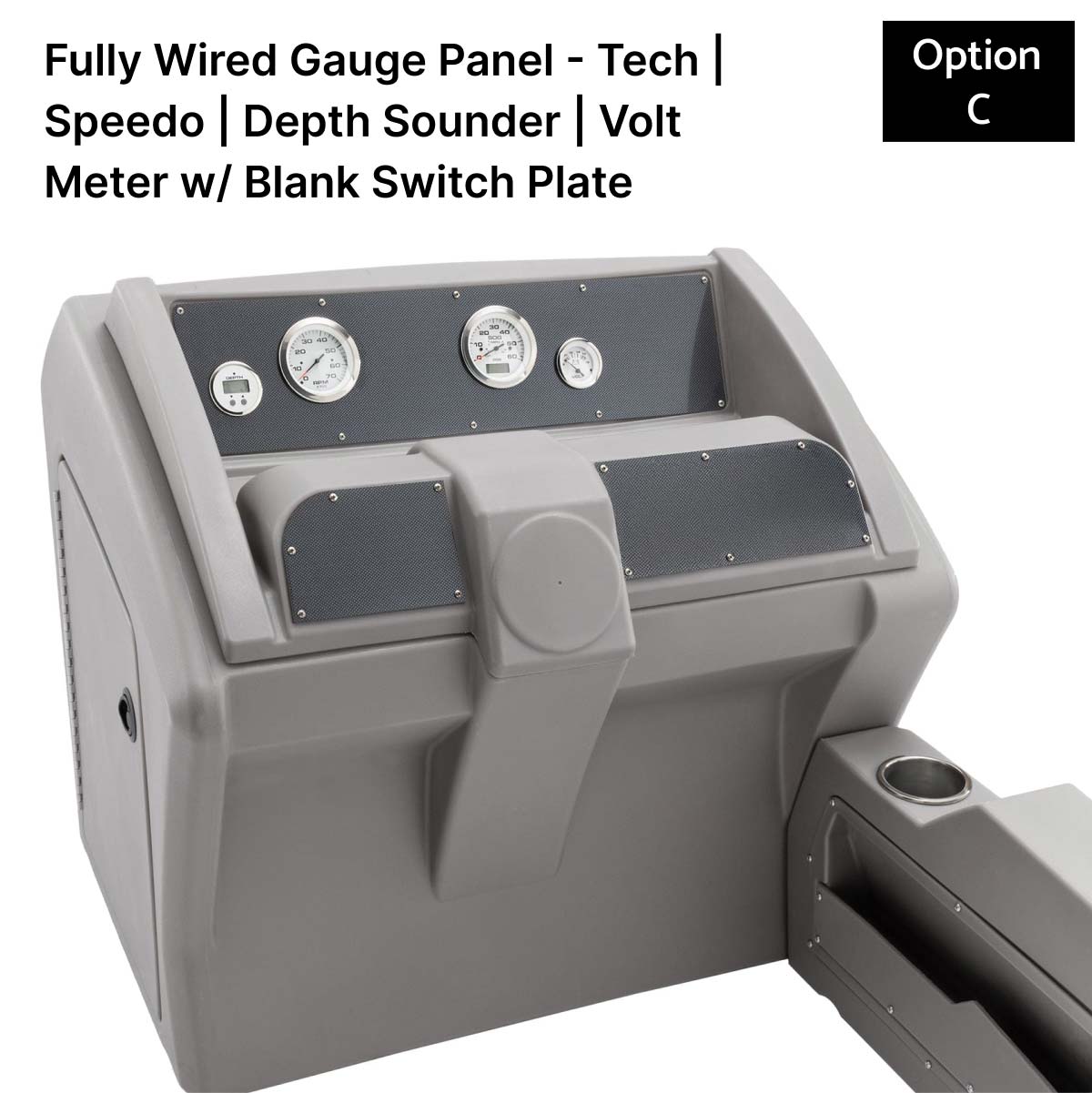 Gray Deluxe Console Fully Wired Gauge Panel Carbon Fiber #color_gray & invisible