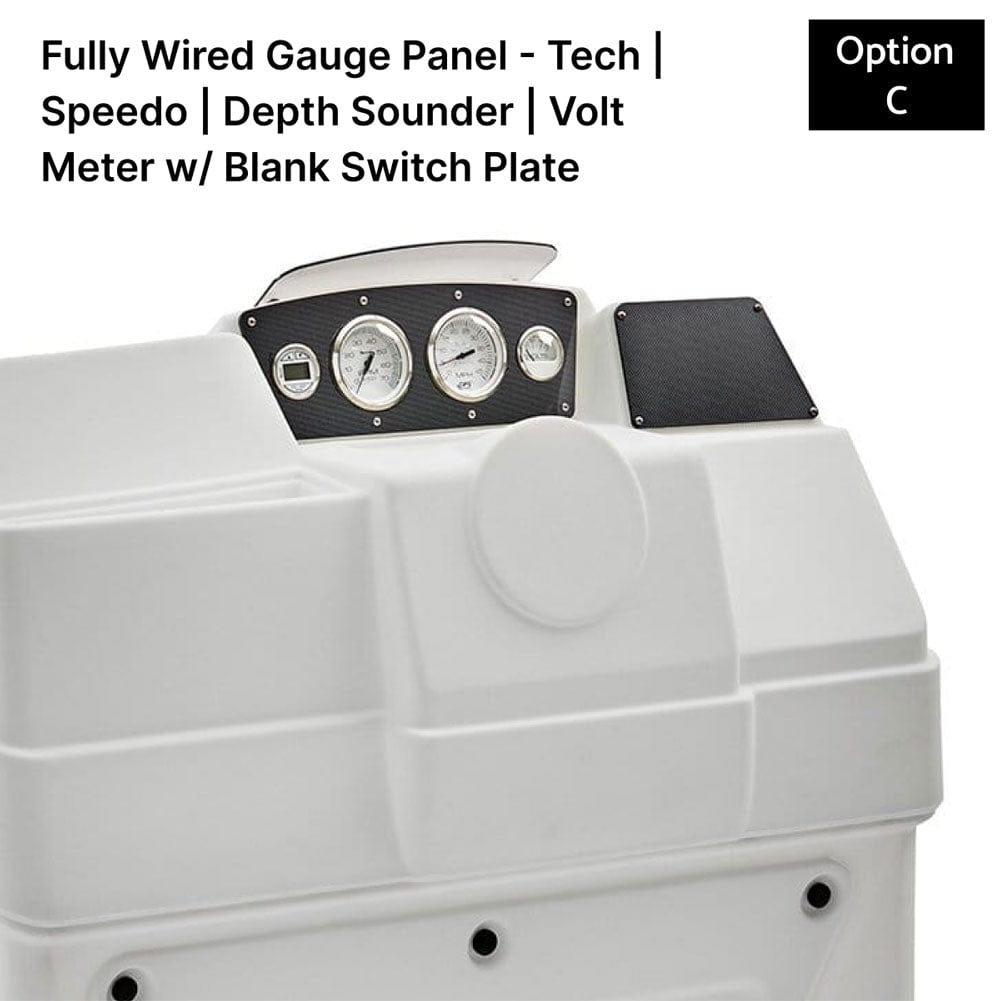 White Large Console Fully Wired Gauge Panel Carbon Fiber #color_white & invisible