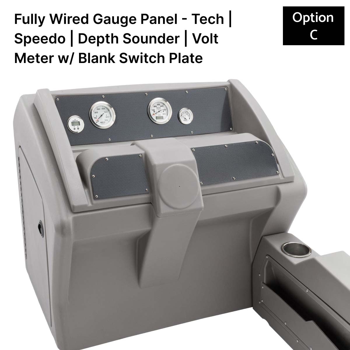 Gray Console Fully Wired Gauge Panel Carbon Fiber #color_invisible & gray