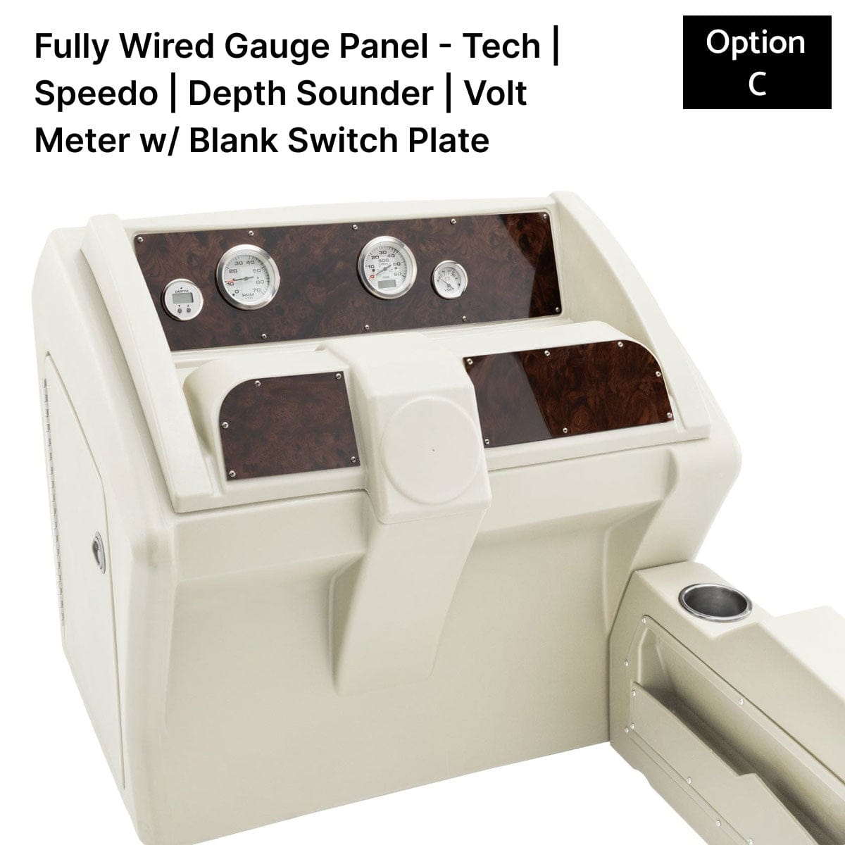 Ivory Console Gauge Panel Burlwood #color_invisible & ivory