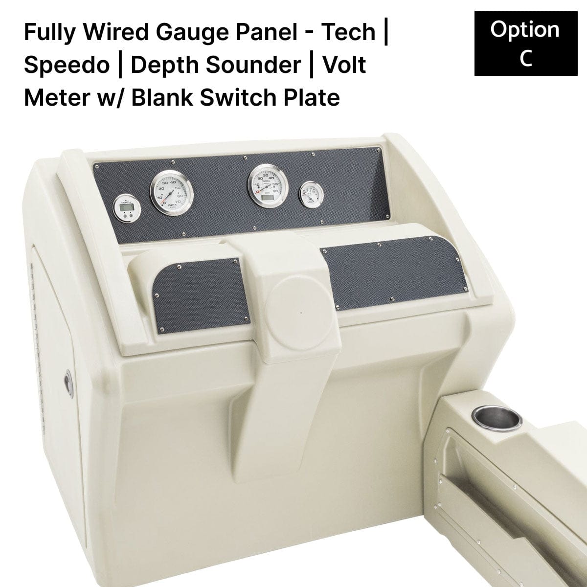 Ivory Console Gauge Panels Carbon Fiber #color_invisible & ivory