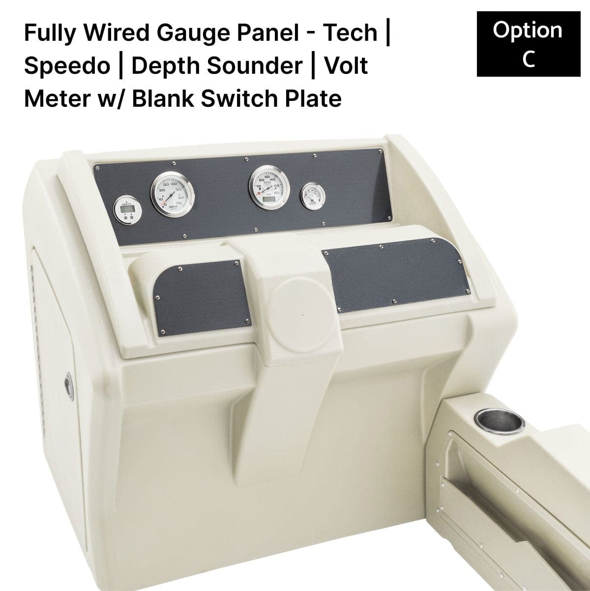 Ivory Deluxe Console Fully Wired Gauge Panel Carbon Fiber #color_ivory & invisible