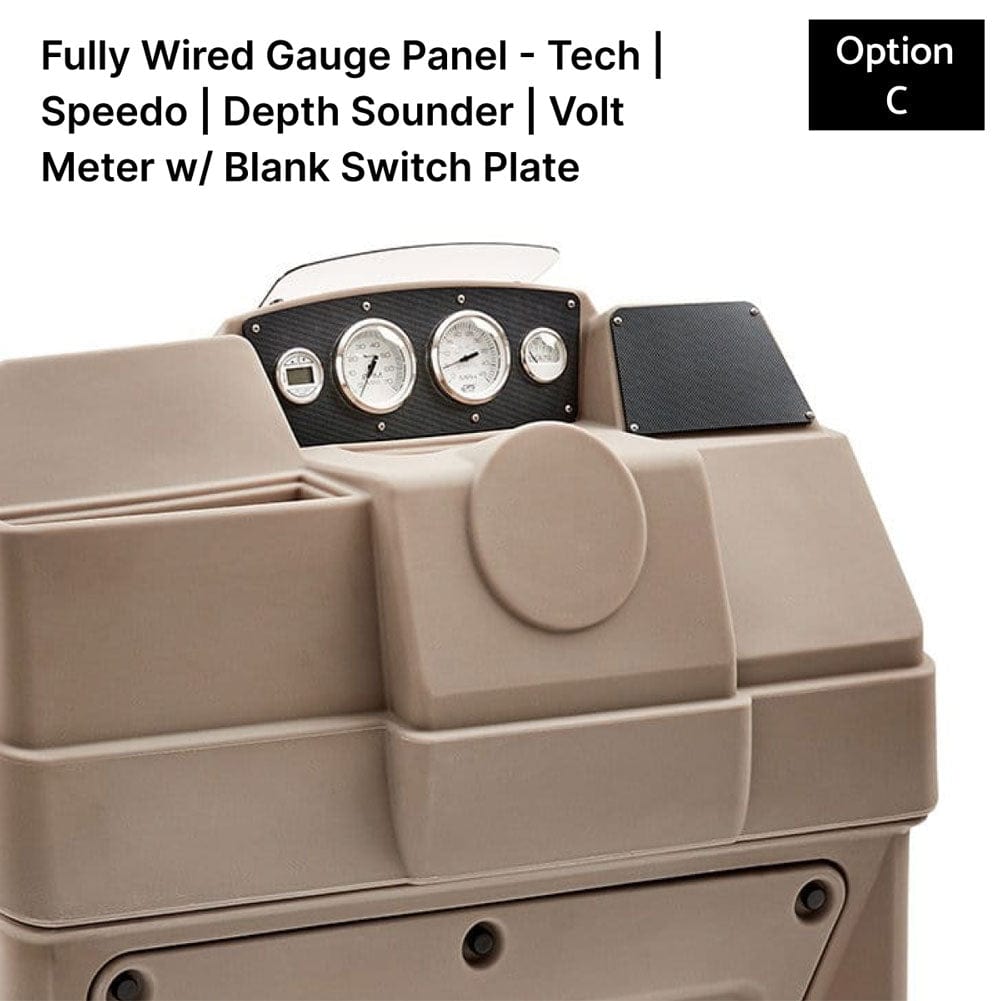 Large Beige Console Fully Wired Gauge Panel Carbon Fiber #color_beige & invisible
