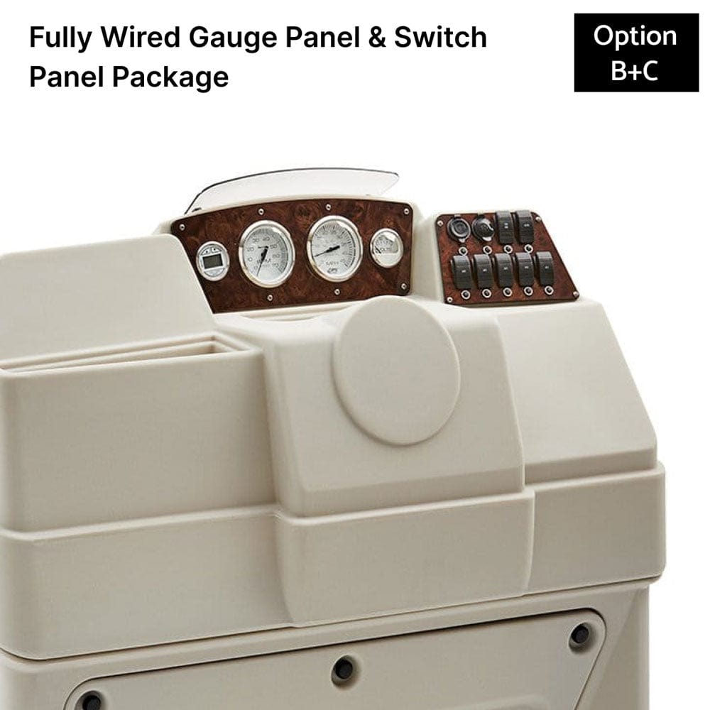 Ivory Large Console Fully Wired Panels Burlwood #color_invisible & ivory