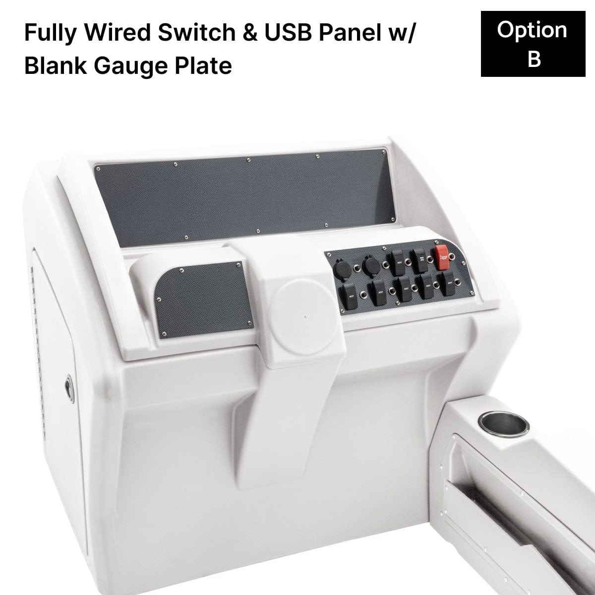 White Console Switch Panel Carbon Fiber #color_invisible & white