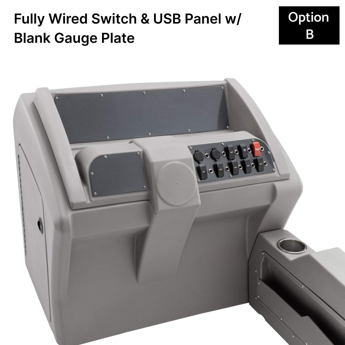 Gray Console Fully Wired Switch Plate Carbon Fiber #color_invisible & gray