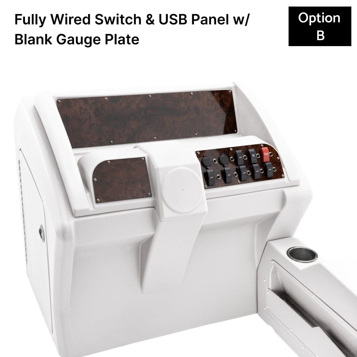 White Console Switch Panel Burlwood #color_invisible & white